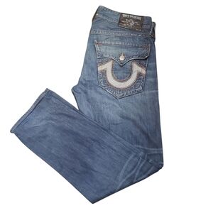 True Religion Jeans Jack Men's Straight Leg Flap Pocket Button Fly USA Size 33